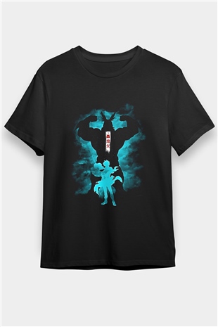 Dabi Baskılı Unisex Siyah Tişört - Tshirt