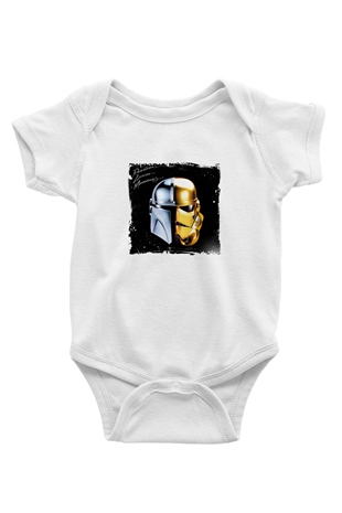 Daft Punk Baskılı Beyaz Bebek Body - Zıbın