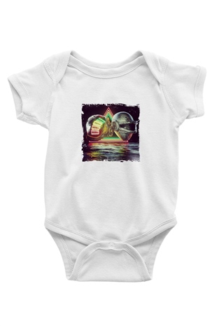 Daft Punk Baskılı Beyaz Bebek Body - Zıbın