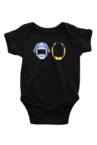 Daft Punk Baskılı Siyah Bebek Body - Zıbın