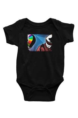 Daft Punk Baskılı Siyah Bebek Body - Zıbın