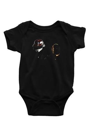 Daft Punk Baskılı Siyah Bebek Body - Zıbın