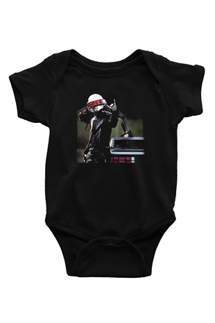 Daft Punk Baskılı Siyah Bebek Body - Zıbın