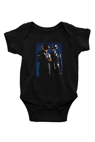 Daft Punk Baskılı Siyah Bebek Body - Zıbın