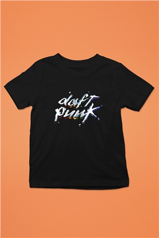 Daft Punk Baskılı Unisex Siyah Çocuk Tişört