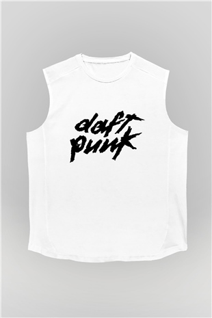 Daft Punk Beyaz Unisex Kolsuz Tişört