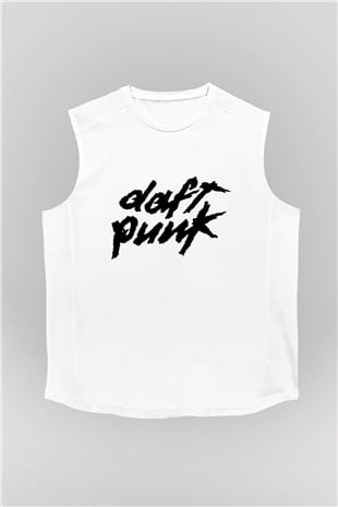 Daft Punk Beyaz Unisex Kolsuz Tişört