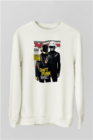 Daft Punk Beyaz Unisex Sweatshirt