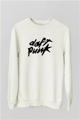 Daft Punk Beyaz Unisex Sweatshirt
