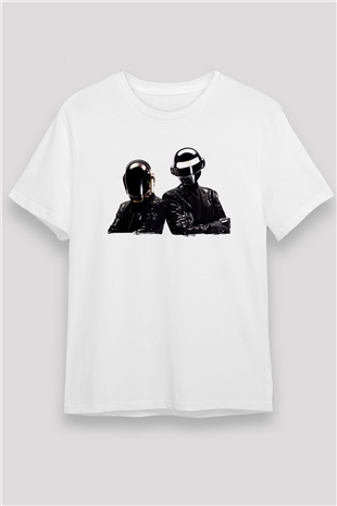 Daft Punk Beyaz Unisex Tişört T-Shirt - TişörtFabrikası