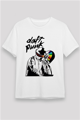 Daft Punk Beyaz Unisex Tişört T-Shirt - TişörtFabrikası