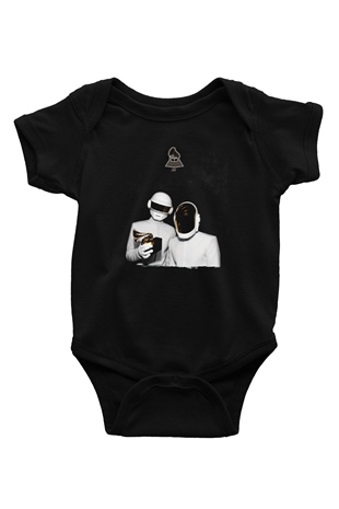 Daft Punk Siyah Bebek Body - Zıbın