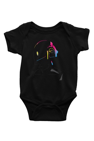 Daft Punk Siyah Bebek Body - Zıbın