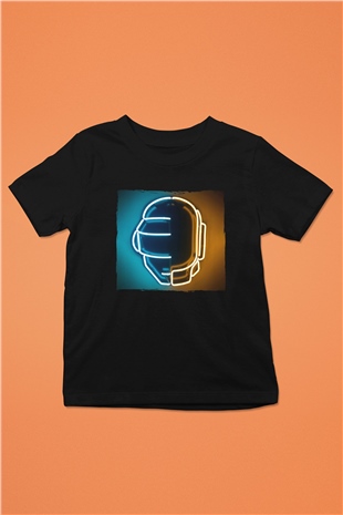 Daft Punk Siyah Unisex Çocuk Tişört