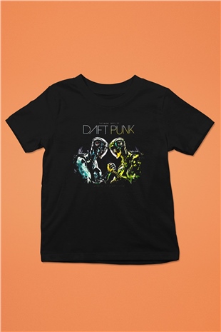 Daft Punk Siyah Unisex Çocuk Tişört