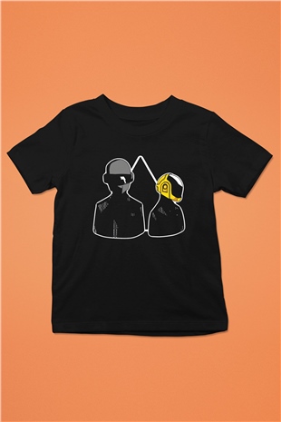 Daft Punk Siyah Unisex Çocuk Tişört