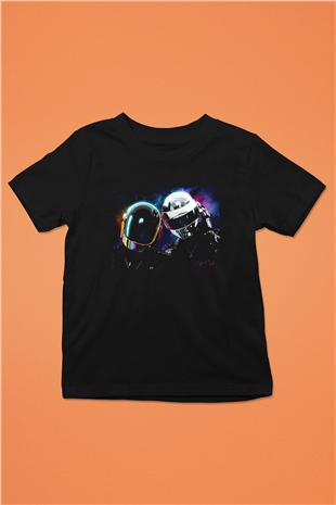 Daft Punk Siyah Unisex Çocuk Tişört