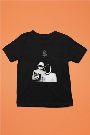 Daft Punk Siyah Unisex Çocuk Tişört
