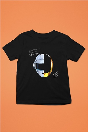 Daft Punk Siyah Unisex Çocuk Tişört