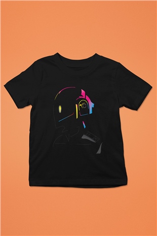 Daft Punk Siyah Unisex Çocuk Tişört