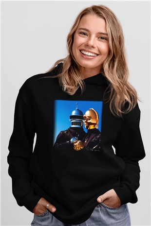 Daft Punk Siyah Unisex Hoodie