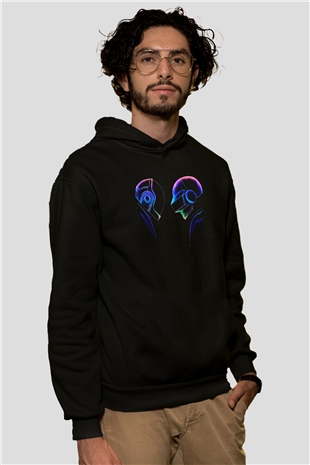 Daft Punk Siyah Unisex Hoodie