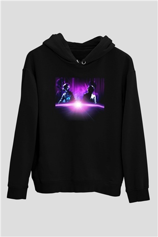 Daft Punk Siyah Unisex Kapüşonlu Sweatshirt