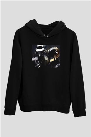 Daft Punk Siyah Unisex Kapüşonlu Sweatshirt