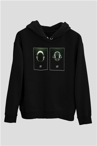 Daft Punk Siyah Unisex Kapüşonlu Sweatshirt