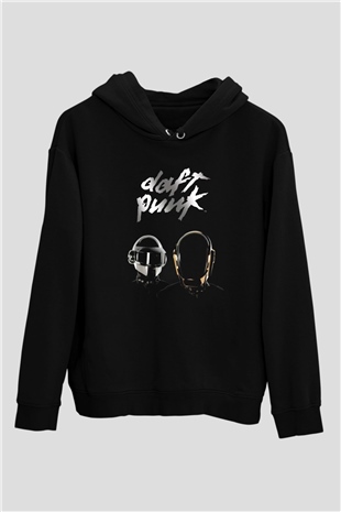 Daft Punk Siyah Unisex Kapüşonlu Sweatshirt
