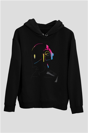 Daft Punk Siyah Unisex Kapüşonlu Sweatshirt