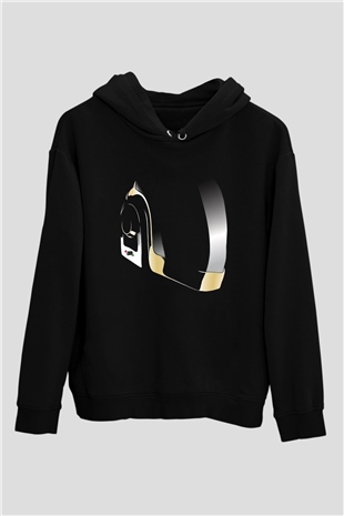 Daft Punk Siyah Unisex Kapüşonlu Sweatshirt