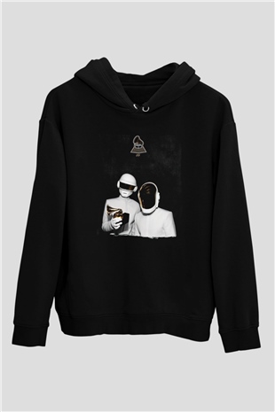 Daft Punk Siyah Unisex Kapüşonlu Sweatshirt