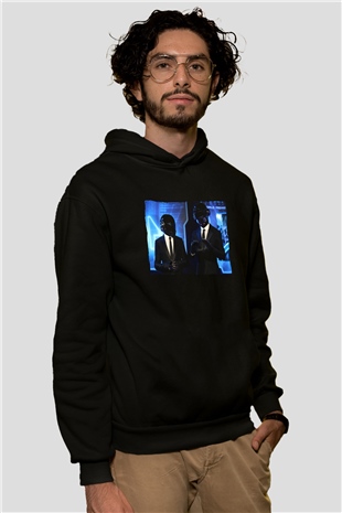 Daft Punk Siyah Unisex Kapüşonlu Sweatshirt