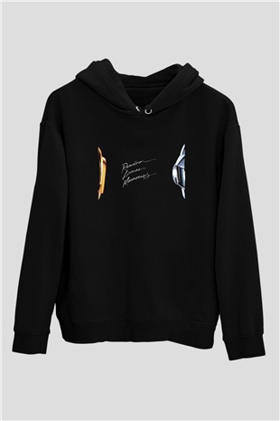 Daft Punk Siyah Unisex Kapüşonlu Sweatshirt