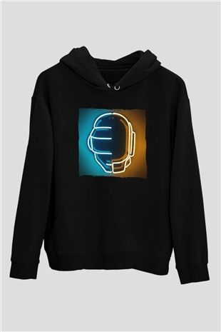 Daft Punk Siyah Unisex Kapüşonlu Sweatshirt