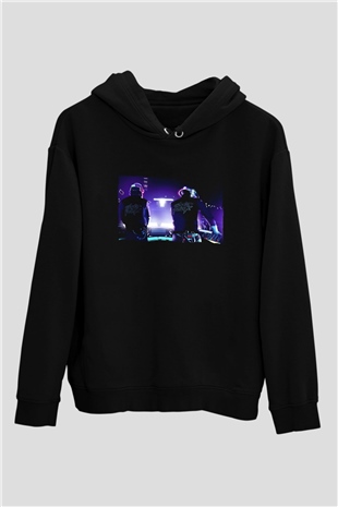 Daft Punk Siyah Unisex Kapüşonlu Sweatshirt
