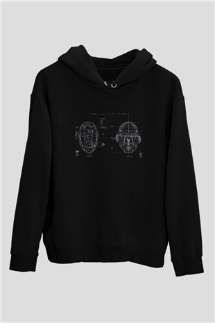 Daft Punk Siyah Unisex Kapüşonlu Sweatshirt