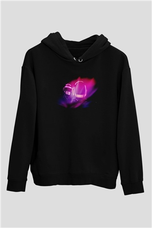 Daft Punk Siyah Unisex Kapüşonlu Sweatshirt