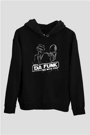 Daft Punk Siyah Unisex Kapüşonlu Sweatshirt