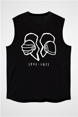 Daft Punk Siyah Unisex Kolsuz Tişört