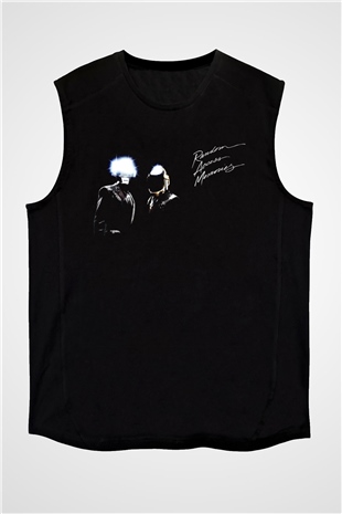Daft Punk Siyah Unisex Kolsuz Tişört