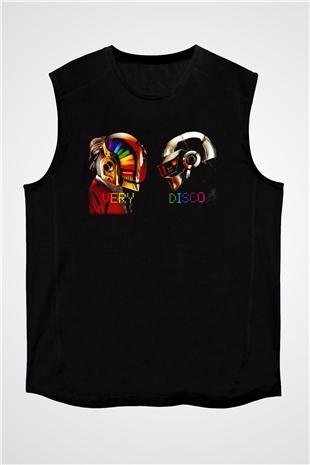 Daft Punk Siyah Unisex Kolsuz Tişört