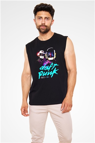Daft Punk Siyah Unisex Kolsuz Tişört