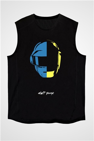 Daft Punk Siyah Unisex Kolsuz Tişört