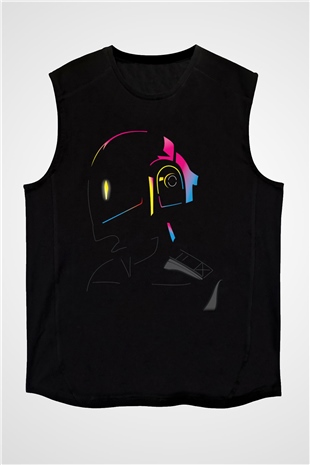 Daft Punk Siyah Unisex Kolsuz Tişört