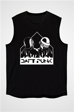Daft Punk Siyah Unisex Kolsuz Tişört