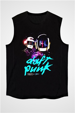 Daft Punk Siyah Unisex Kolsuz Tişört