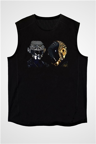 Daft Punk Siyah Unisex Kolsuz Tişört