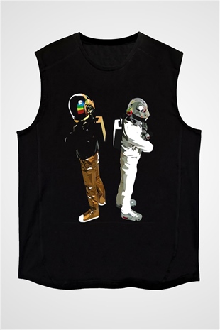 Daft Punk Siyah Unisex Kolsuz Tişört